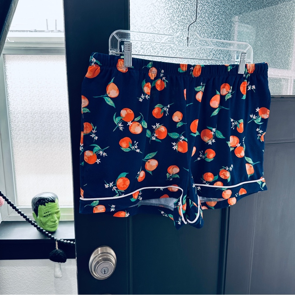 Joyspun Orange Print Sleep Shorts Sz L